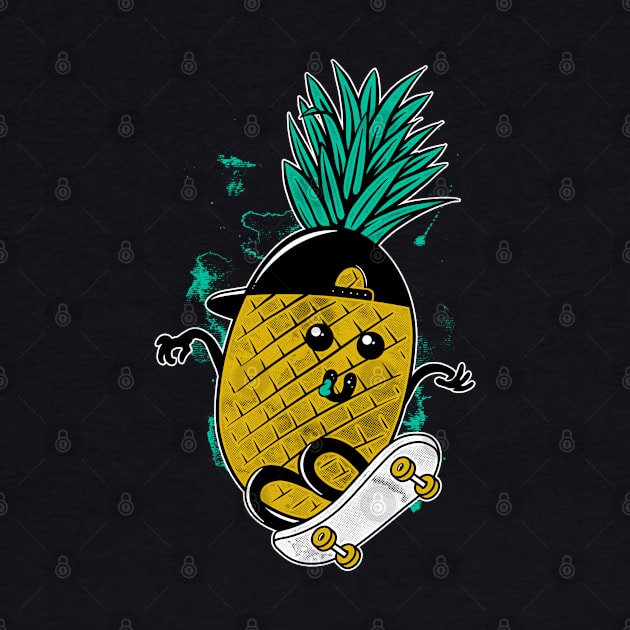 Pineapple Skateboarding by quilimo